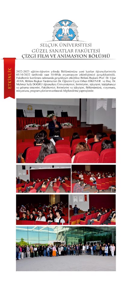 Çizgi Film ve Animasyon Bölümü  Oryantasyon Toplantısı